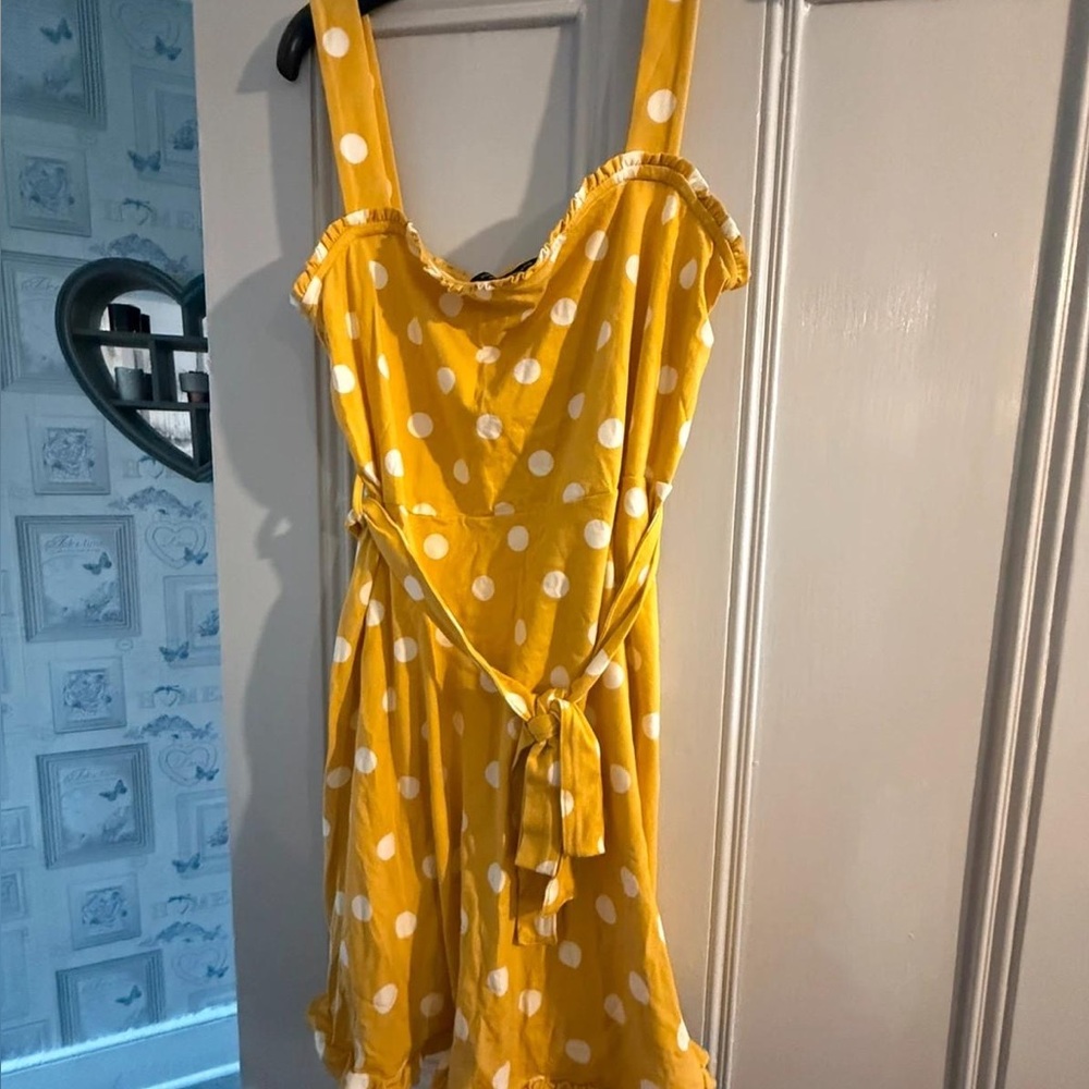 Dorothy Perkins Yellow Polka Dot Mini Dress